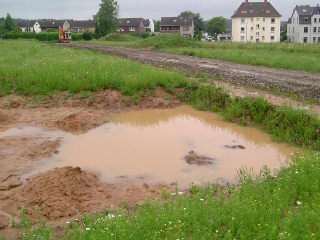 2005_0606_103152.JPG - Archäologische Grabungsfläche zwischen Altbestand und Bauträgerbereich Richtung Westen